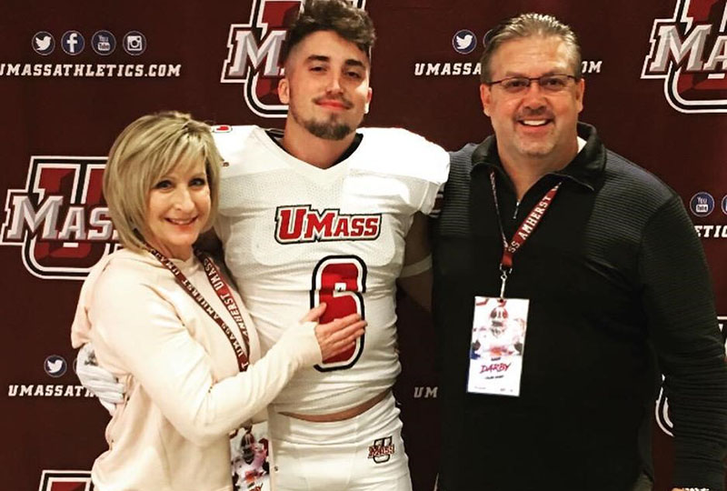 Logan Darby and family visits University of Massachusetts