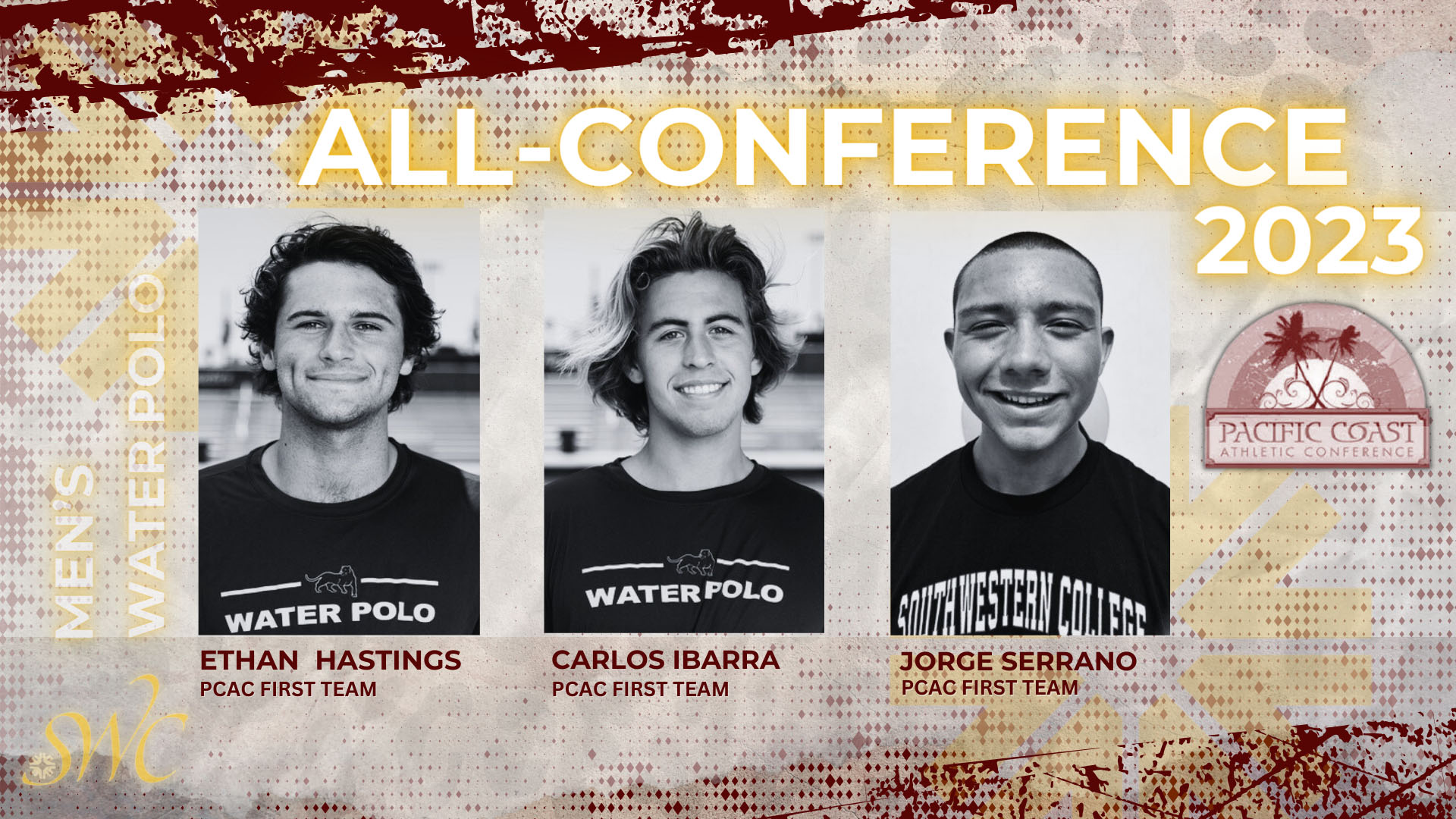 PCAC All Conference Winners (First Team):  Ethan Hastings, Carlos Ibarra, Jorge Serrano